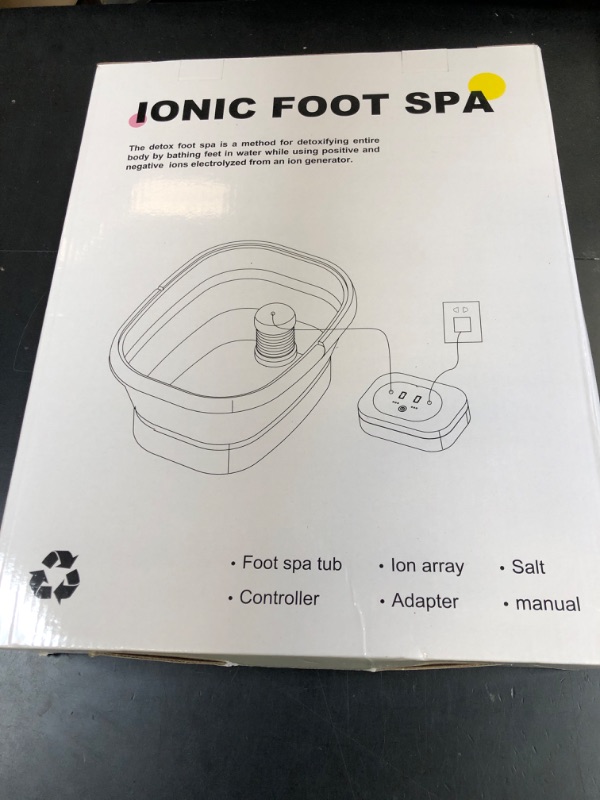 Photo 1 of Ionic Foot Bath Detox Machine, Ionic Foot Spa to Remove Toxins with 2 Arrays, 80 Disposable Foot Bath Liners, Detoxification Sea Salt, Folding Bathtub, Gift for Women & Men