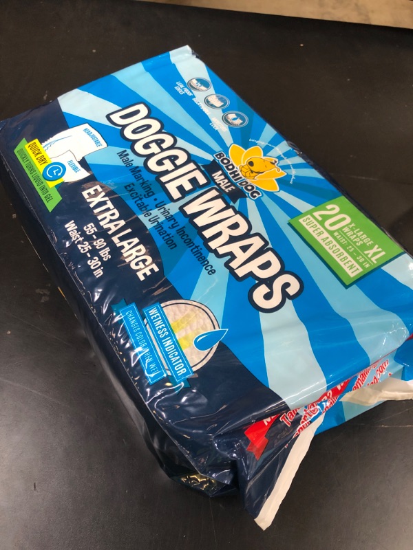 Photo 1 of Bodhi Dog Disposable Male Dog Diapers - Super Absorbent, Leak-Proof Pee Wraps - Adjustable Fit, Comfortable Design, Advanced Moisture Control, and Wetness Indicator - Extra Large (20 Count)