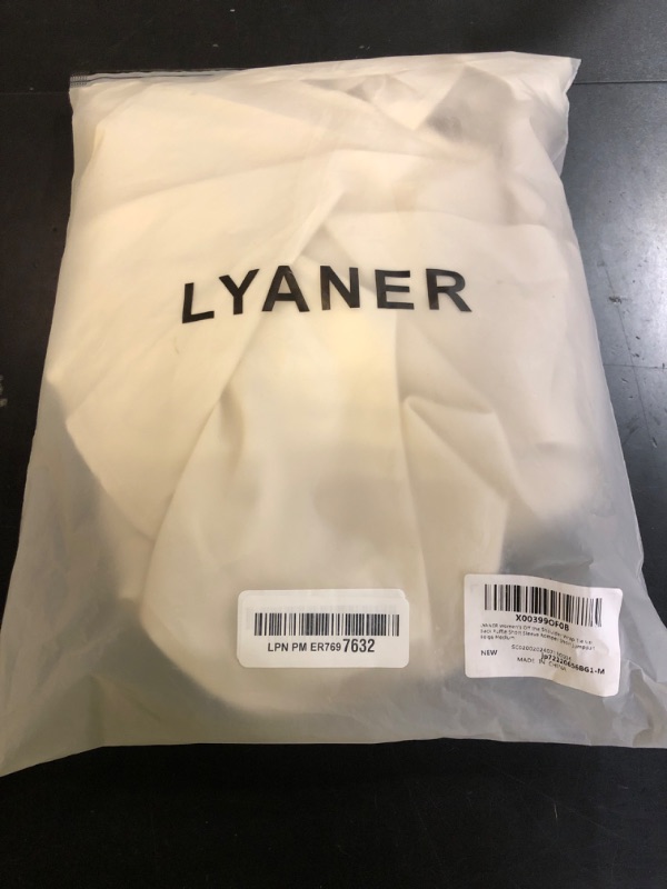 Photo 1 of LYANER Women's Off the Shoulder Wrap Tie Up Back Ruffle Short Sleeve Romper Short Jumpsuit Beige Medium