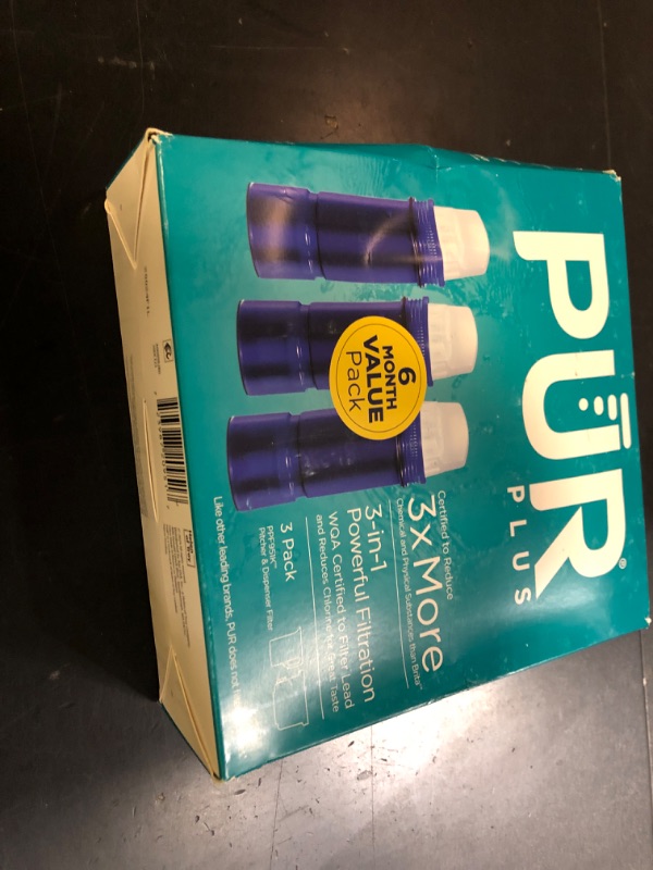 Photo 1 of PUR Plus Water Filter Replacement for Pitchers & Dispensers, 6-Month Supply, 3 Count, Blue (PPF951K3)