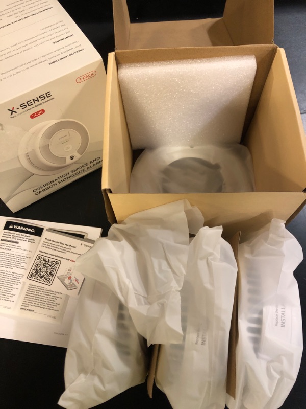 Photo 1 of X-Sense 2-in-1 Smoke and Carbon Monoxide Detector Alarm (Not Hardwired), 10-Year Battery-Operated Dual Sensor Fire & CO Alarm, SC06, 3-Pack