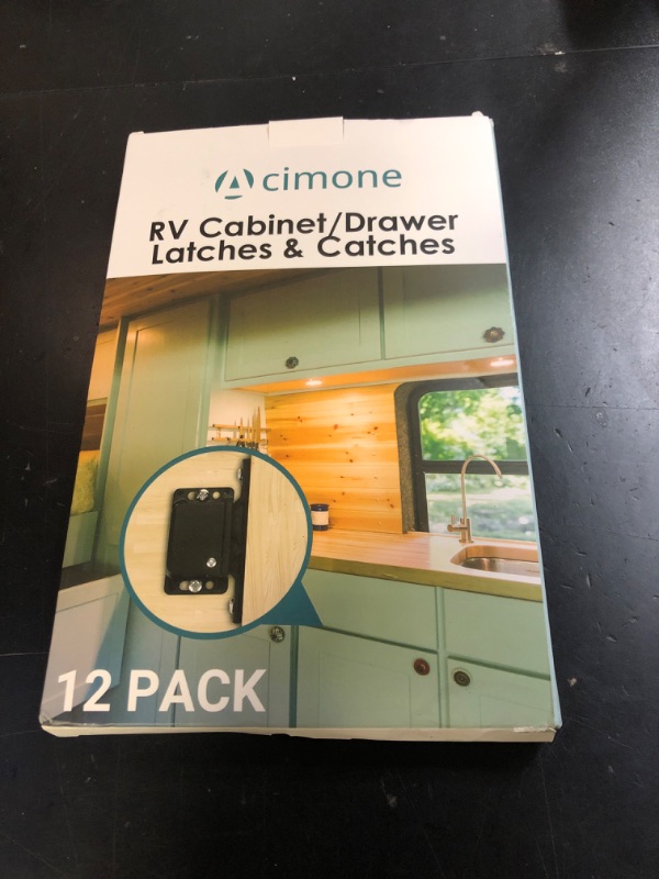 Photo 1 of RV Drawer Latches and Catches, 12 Pack RV Cabinet Door Latches and Catches, 10 LBS Pull Force Latch for RV Camper Motor Home Trailor Office Cabinet Drawer, with Mounting Screws and Double-Sided Tape