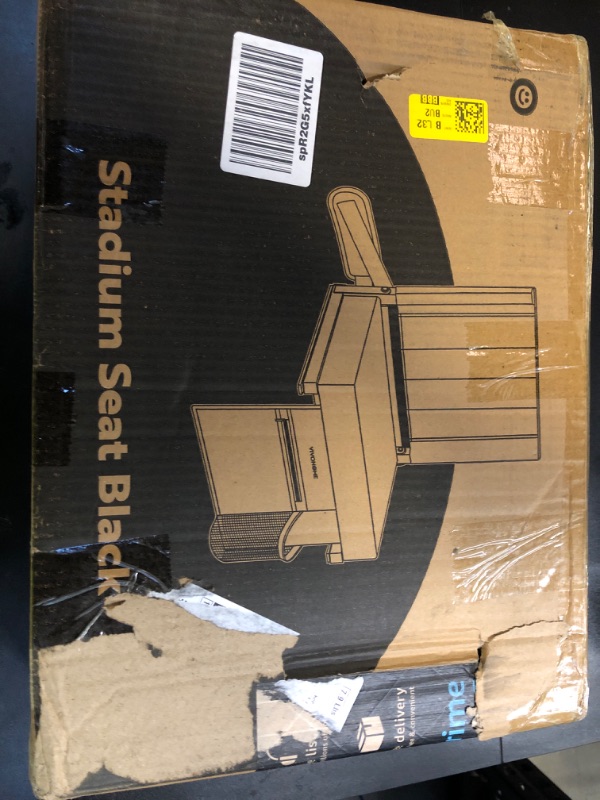 Photo 1 of VIVOHOME Portable Stadium Seat for Bleachers with Back Support, Folding Bleacher Chair with Cup Holder and Shoulder Strap Black