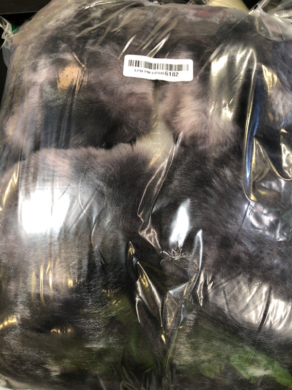 Photo 1 of Cozy Bliss Faux Fur Throw Blanket for Couch, Fuzzy Soft Plush Thick Bubble Blanket for Sofa Bedroom Living Room, 90 * 90 Inches Tie Dye Black