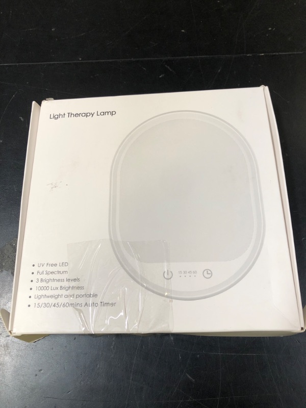 Photo 1 of Light Therapy Lamp, UV-Free 10000 Lux Therapy Light Daylight Lamp Touch Control with 3 Adjustable Brightness Levels & 4 Timer Function, Large Light Surface & Rotatable Stand for Home/Office