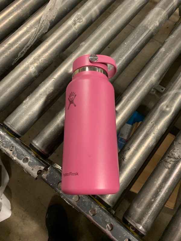 Photo 1 of Hydro Flask Water Bottle - Insulated Stainless Steel - Wide Mouth Flex Lid, Non Spill, Leakproof and Refillable in 32 Oz Reef Pink