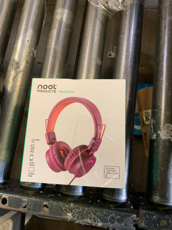 Photo 1 of noot products Kids Headphones K33 Foldable Stereo Tangle-Free 5ft Long Cord 3.5mm Jack Plug in Wired On-Ear Headset for Children/Teens/Boys/Girls/ipad/School/Kindle/Travel/Plane/Tablet (Plum)