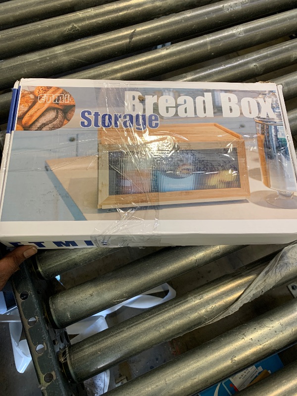 Photo 1 of ETMI Vintage Bread Box for Kitchen Countertop - Retro Brown Bread Storage Box Breadbox