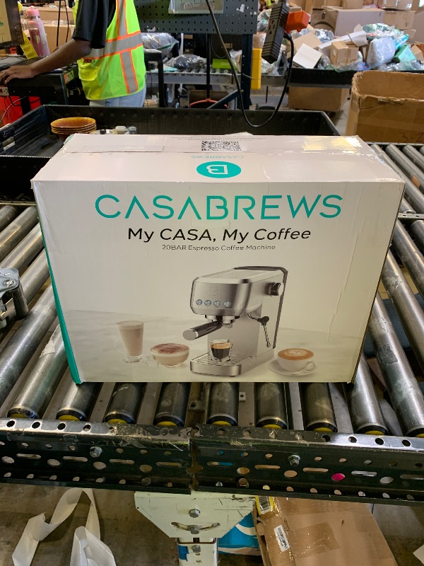 Photo 1 of CASABREWS 3700 Essential Espresso Machine 20 Bar, Stainless Steel Cappuccino & Latte Machine with Steam Frother for Home, 43.9oz Water Tank, Silver