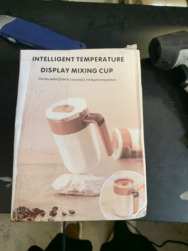 Photo 1 of Mongdio Self Stirring Coffee Mug with Temperature Display, Rechargeable Stirring Mug, Automatic Self Stirring Cup with Lid, For Coffee, Milk and Other Beverages, Black