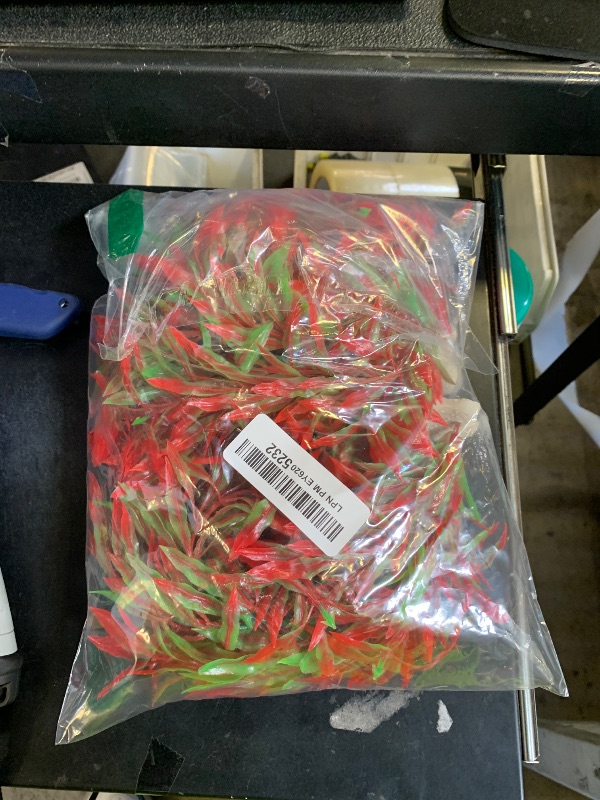 Photo 1 of Large Aquarium Plants Artificial Water Seaweed 2 Pcs About 13 Inch for Fish Tank Decor Plastic Plant for Betta Shrimp Red Gladiolus