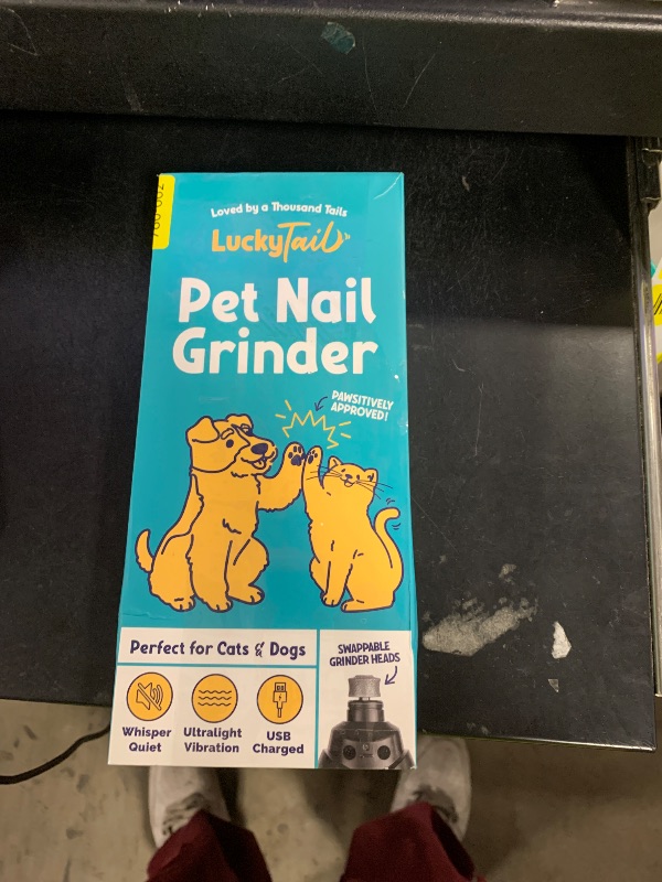 Photo 1 of LuckyTail Pet Nail Grinder for Dogs and Cats - Super Quiet and Low Vibration Electric Dog Nail Grinder with 2 LED Lights - USB Rechargeable and Cordless - 2 Speeds - Small to Large Pets