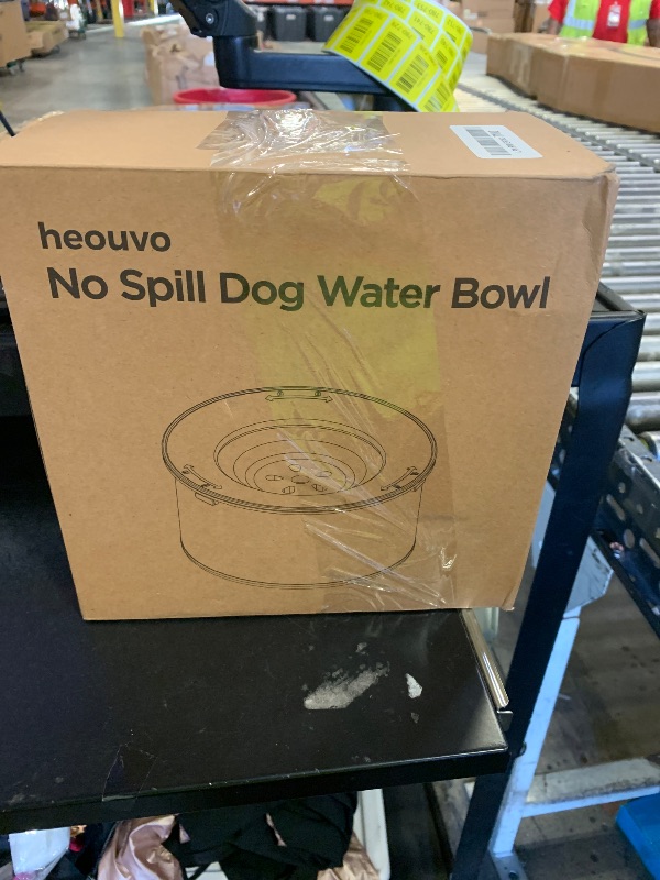Photo 1 of Heouvo 1 Gallon Large Dog Water Bowl No Spill,?Anti Digging Lid & Rubber Bottom? Spill Proof Dog Bowl, Anti Splash Mess Dripless Slow Drinking Stainless Steel Water for Sloppy Messy Drinkers Car