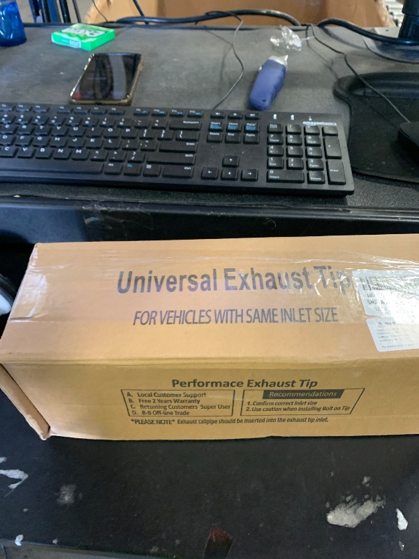 Photo 1 of LCGP 3 Inch Inlet Exhaust tip 4" Inch Outlet 12" Long Clamp On Stainless Steel Exhaust Tailpipe Tip for Truck Polished
