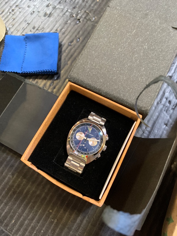 Photo 1 of HaiQin Pagani Design 1782 Men's Vintage Quartz Chronograph Watch AR Synthetic Sapphire VK63 Movement 100m Waterproof Multifunctional Sport Analog WristWatches (Blue-Stainless Steel)