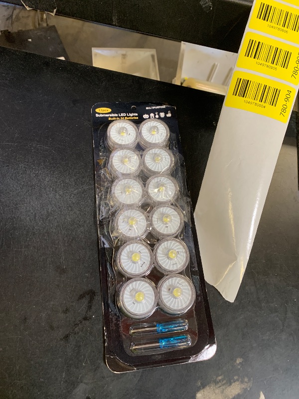 Photo 1 of HL Submersible LED Light,White Small LED Light,100 Hours Waterproof Flameless Led Lights Battery Powered for Wedding Home Vase Festival Party Decoration 12pcs (Built-in 24 Batteries)