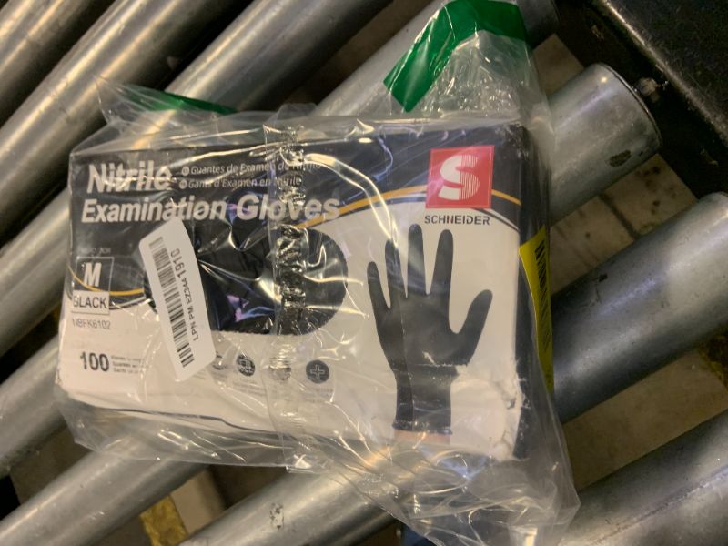 Photo 1 of Schneider Gloves Disposable Latex Free, Black Nitrile Gloves Medium Powder Free for Medical, Cooking, Cleaning, Food Prep