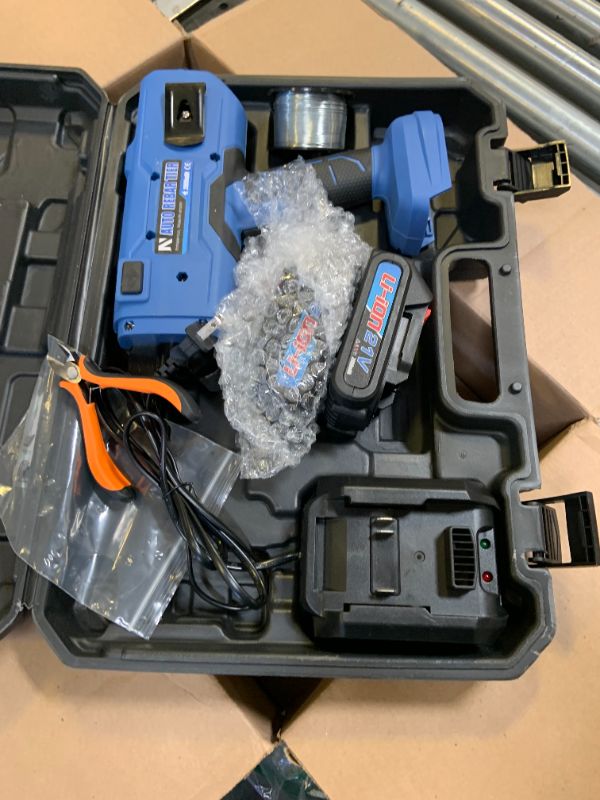 Photo 1 of NEWTRY Automatic Rebar Tie Gun Cordless Rebar Tying Machine Tools for ?0.3"-1.33" Battery Powered 21V with 2pcs 2000mAh Batteries 360ft Wire Coils