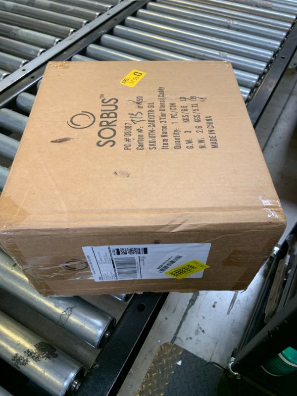 Photo 1 of Sorbus Buffet Caddy — 7-Piece Stackable Set Includes Plate, Napkin, and Silverware Holder, 3-Tier Detachable Tabletop Organizer Ideal for Kitchen, Dining, Entertaining, Parties, Thanksgiving (Silver)