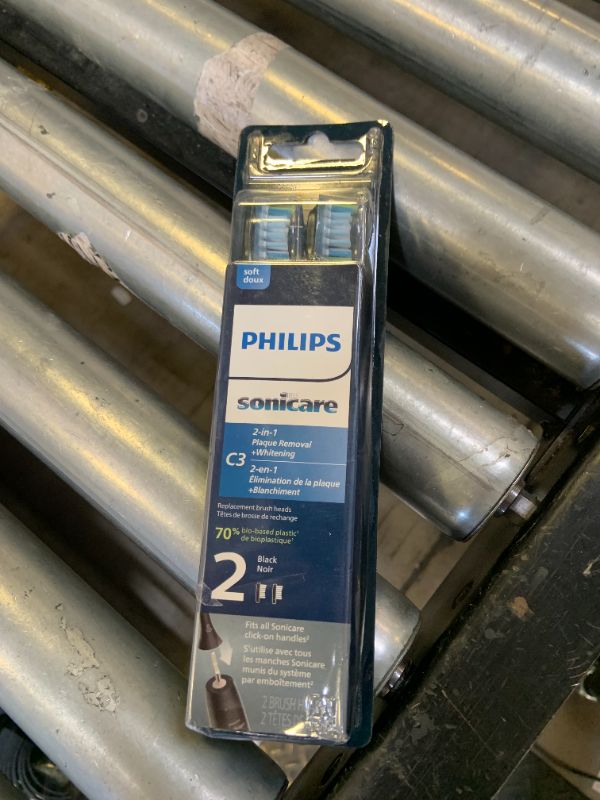 Photo 1 of Philips Sonicare Genuine C3 Premium Plaque Control Replacement Toothbrush Heads, 2 Brush Heads, Black, HX9042/95