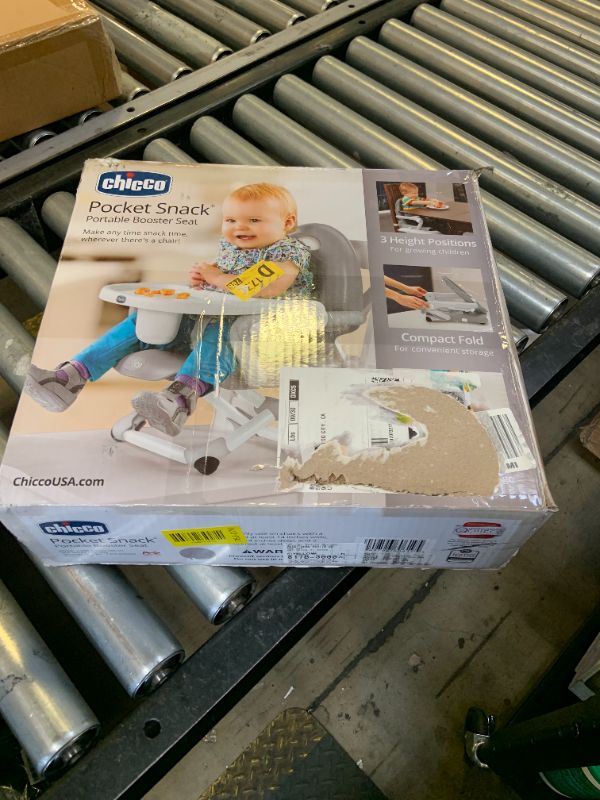 Photo 1 of Chicco Pocket Snack Portable Booster Seat for Babies and Toddlers with 3 Height Adjustments, Secure Attachment to Dining Chairs, Easy-to-Clean, for Children up to 50 lbs. | Grey/Grey
