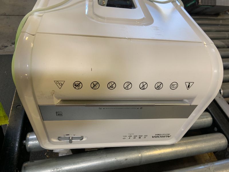 Photo 1 of Aurora AU1275MA Professional Grade 12-Sheet Micro-Cut Paper and CD/Credit Card Shredder/ 60 Minutes Continuous Run Time, White/Gray