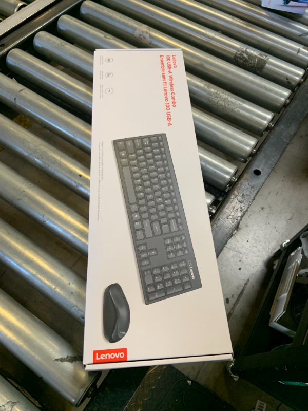 Photo 1 of Lenovo 100 Wireless Keyboard and Mouse Combo – Cordless Set with Spill Resistant Quiet Keys – 3-Zone Keyboard - Ambidextrous Mouse – Compact Design – Wireless USB -Black