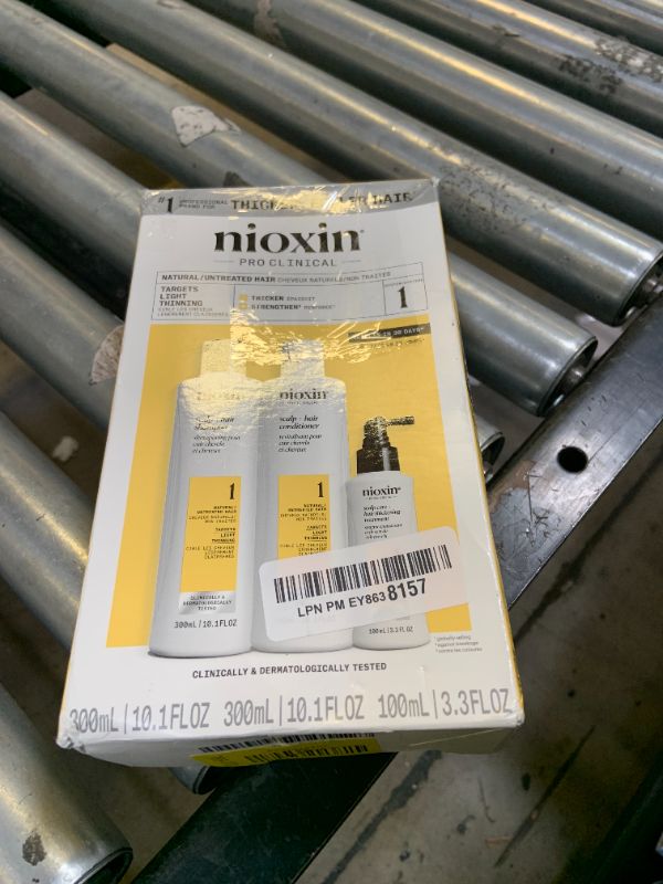 Photo 1 of Nioxin Scalp + Hair Thickening System 1 | For Natural or Untreated Hair with Light Thinning |With Niacinamide and Biotin | Full Size | 3 Month Supply