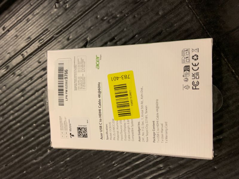Photo 1 of Acer USB C to HDMI Cable for Home Office 6.6FT (4K@60Hz), High-Speed Type C to HDMI 2.0 Braided Cord, Thunderbolt 4/3 Compatible with MacBook, iPhone 16/15 Pro/Max, iMac, iPad Pro, Galaxy S24, Surface