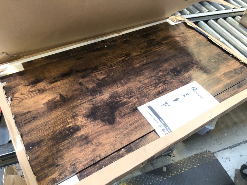 Photo 1 of Furinno Classic Coffee Table, Modern Rectangle Coffee Table with 1.8 Inch Thick Tabletop, Side Table for Living Room, Home Office, Amber Pine