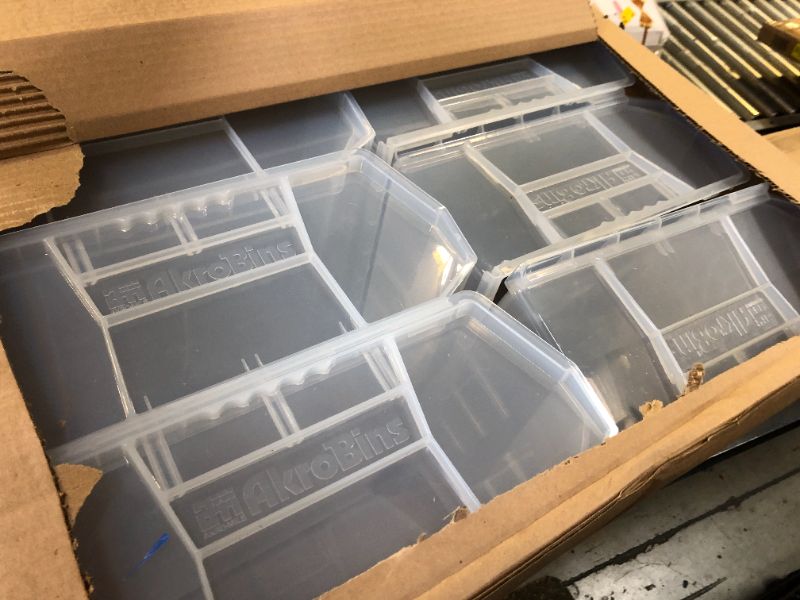 Photo 1 of Bin [Set of 12] Color: Clear, Size: 7" H x 16.5" W x 14.75" D