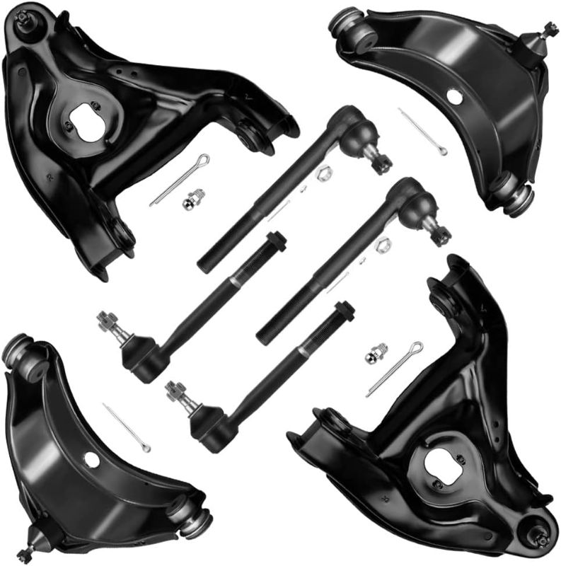 Photo 1 of SCITOO 8pcs Front Suspension Kit Upper Lower Control Arm w/Ball Joints Outer Inner Tie Rod End for Chevy C1500 C2500 Suburban Tahoe Express 1500 2500 for GMC C1500 C2500 Savana 1500 2500 Yukon 6-Lug
