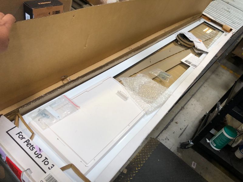 Photo 1 of Ideal Pet Products Aluminum Pet Patio Door, Adjustable Height 77-5/8" to 80-3/8", 7" x 11-1/4" Flap Size, White