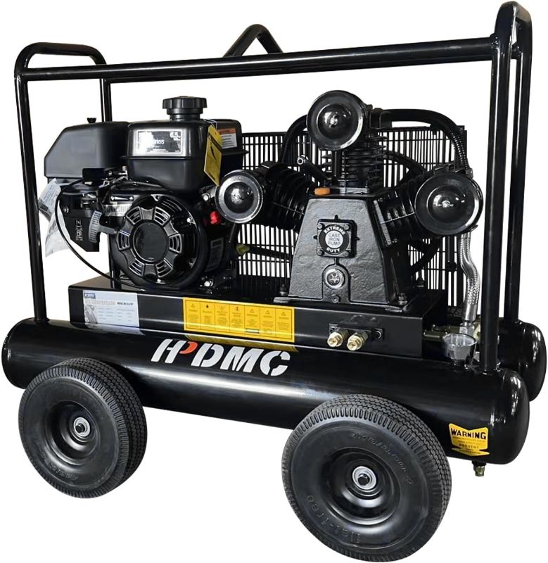 Photo 1 of -BOX IS SEALED- 6.5HP Gas Powered Air Compressor 18CFM Portable Gasoline Driven Piston Pump Air Compressed System with 115PSI Max.Pressure and 9 Gal Air Tank for Workshop, Construction Sites, Machinery
