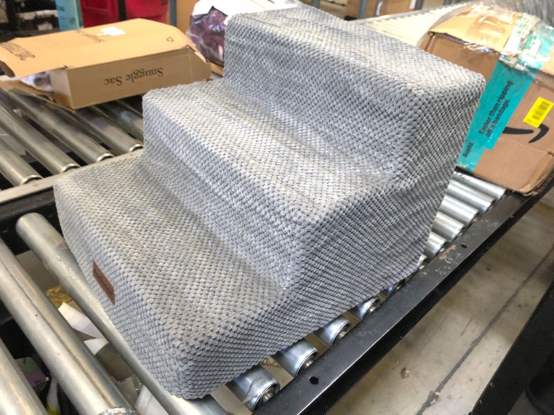 Photo 1 of Dog Stairs for Small Dogs & Cats, 3-Step Non-Slip Pet Steps for Couch Sofa and Chair, Grey, 13.6" H
