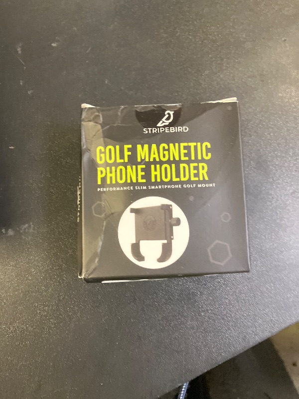 Photo 1 of Stripebird - Original Magnetic Golf Cart Phone Holder (Black) - Cell Phone Holder Golf Cart with Neodymium N52 Magnets - Golf Caddy - Golf Cart Phone Mount for iPhone, Samsung & Others