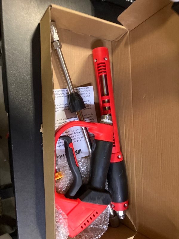 Photo 1 of Hourleey Pressure Washer Gun, Red High Power Washer Gun with Replacement Wand Extension, 5 Nozzle Tips, M22 Fittings, 40 Inch, 5000 PSI