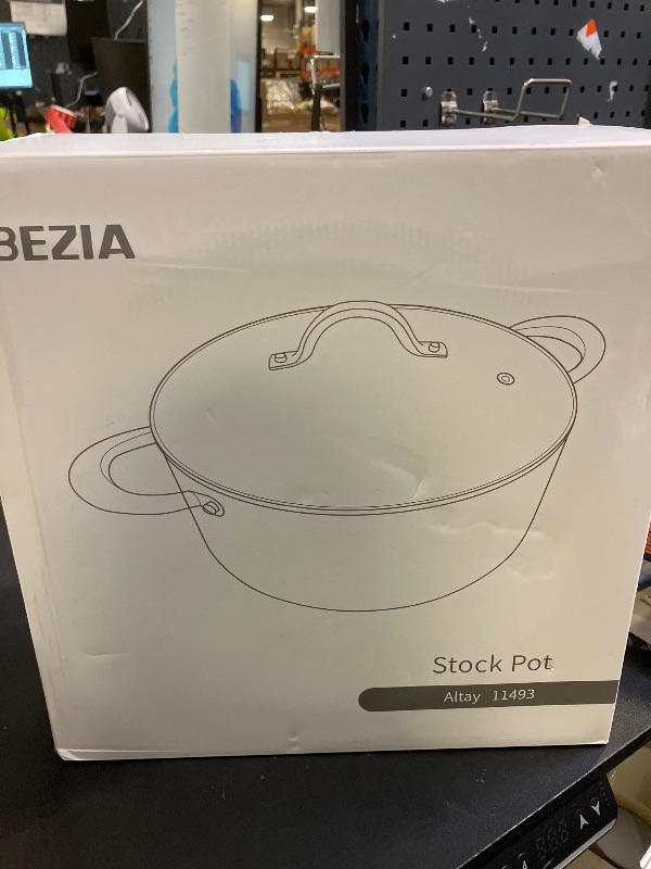 Photo 1 of BEZIA 10 Quart Cooking Pot, Large Non Stick Induction Stock Pot with Lid, All Stove Compatible, 10 QT Aluminum Soup/Stew Pot For Large-batch Cooking, Grey