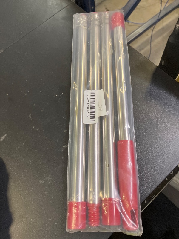 Photo 1 of Qulable Spin Mop Replacement Handle - 4-Section 30" to 58" Mop Handle Replacement Stick Compatible with O-Ceda Spin Mop, EasyWring Mop Handle for Floor Cleaning(Mop Head&Base not Include) (Red)