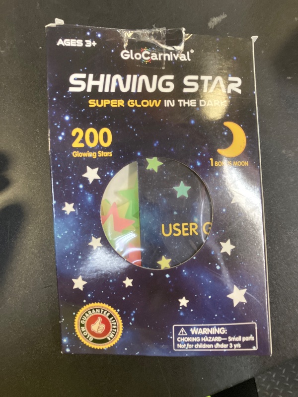 Photo 1 of Glow in The Dark Stars and Moon Stickers for Ceiling - 200pcs 3D Luminous Adhesive Stars Create Realistic Starry Sky - Room Decor for Kids Bedroom, Wall Stickers