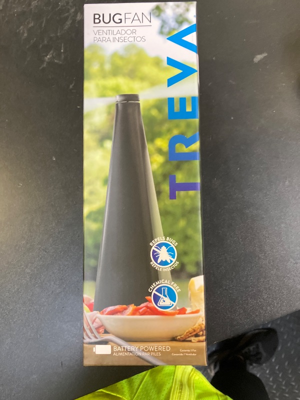 Photo 1 of Treva Bug Fan Fly Deterrent with Holographic Blades to Clear Bugs, Mosquitoes, and Flies, Battery Powered Fly Fan 