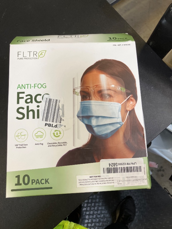 Photo 1 of FLTR Pure Protection Anti-Fog Face Shields 10-pack Barrier Comfort