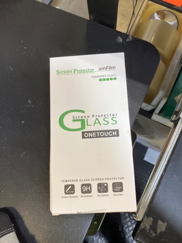 Photo 1 of amFilm OneTouch 2+2 Pack Compatible with iPhone 15 Pro Screen Protector 6.1" Tempered Glass with Camera Lens Protector Accessories, Premium Easiest Installation Kit 9H HD, Case Friendly