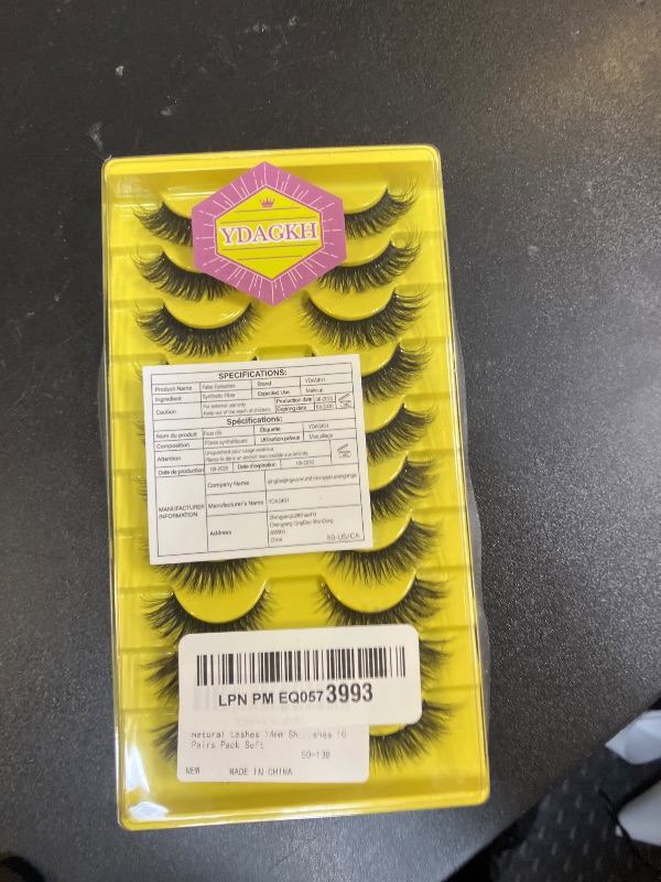 Photo 1 of Natural Lashes 14mm Short False Eyelashes Natural Look Fox Eye Faux Mink Lashes Wispy Strip Lashes Cat Eye Lashes Thin Band Fake Lashes 10 Pairs Pack Soft