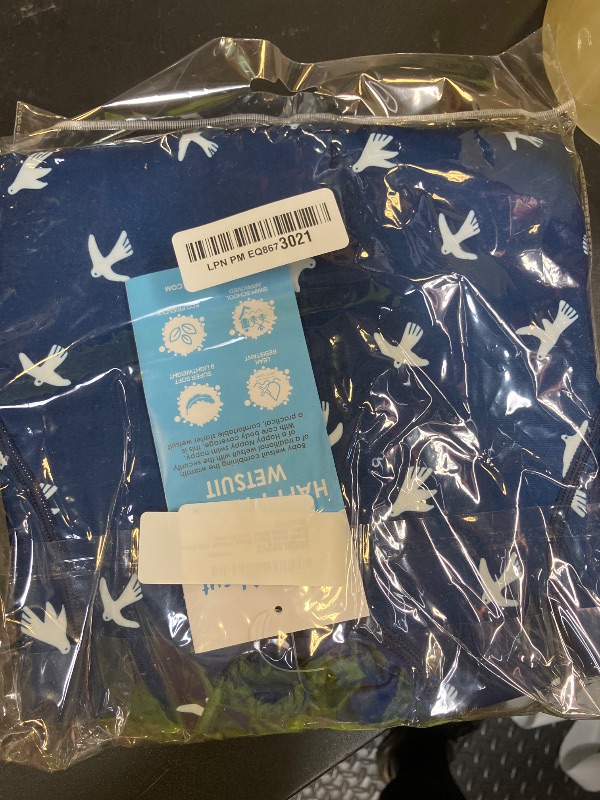 Photo 1 of Splash About Happy Nappy Wetsuit with Swim Diaper (White Birds, 12-24 Months)