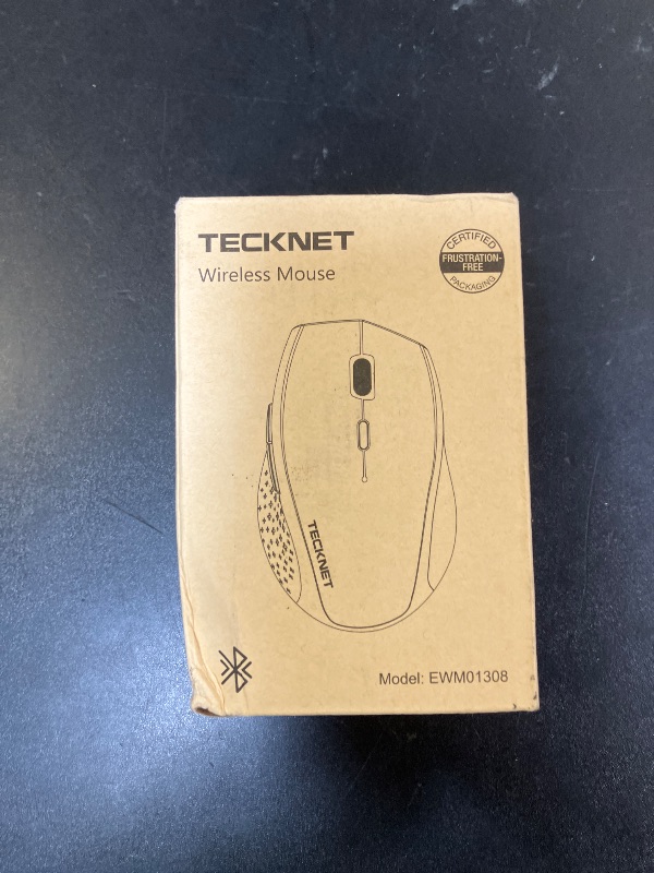 Photo 1 of TECKNET Bluetooth Mouse, 4800 DPI Wireless Mouse, 2-Year Battery 6 Adjustable DPI, 6 Buttons Compatible with Laptop/Windows/Computer - Black