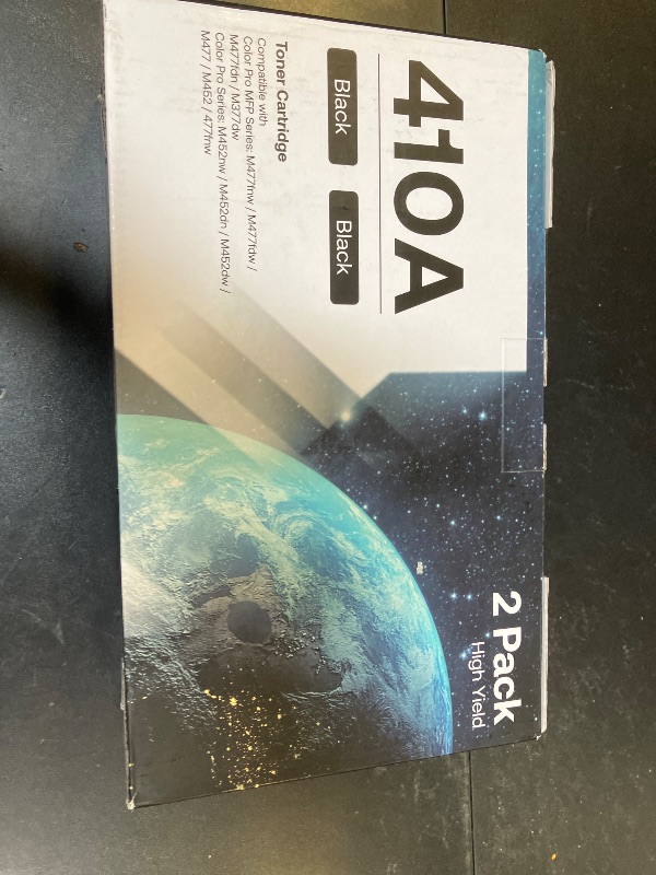 Photo 1 of 410A Compatible Toner Cartridges Replacement for HP 410 410X CF410A for Color Pro MFP M477fnw M477fdw M477fdn Pro M452dn M452nw M452dw Printer,2 Black