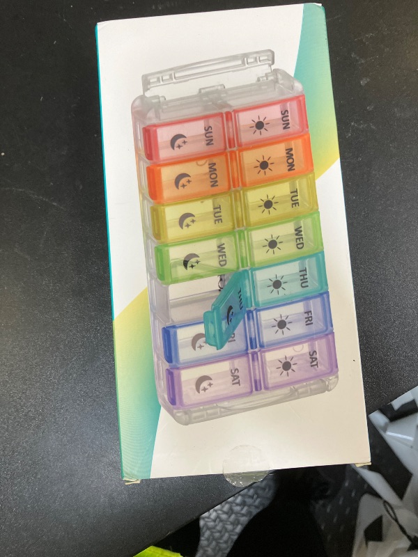 Photo 1 of Weekly Pill Organizer 2 Times a Day Extra Large 7 Day Easy Fill Quick Fill Portable Fullicon AM PM Pill Box for Supplement, vitamine, and Medicine - (Patent Registered)