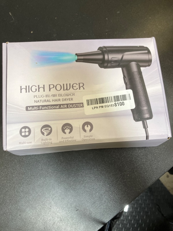 Photo 1 of Air Duster - Electric Air Blower -High Power Cleaning for Computer &Laptop Keyboard Cleaning Dust, Infinite Speed Adjustment Wind for Hairs, Cars, BBQ, Crumbs