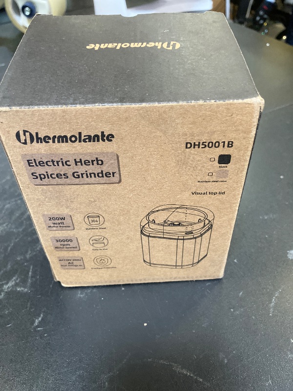 Photo 1 of Hermolante  Grinder Spice Grinder, 200 w Herb Grinder with Stainless Steel Blade and Cleaning Brush, Compact Size Electric Grinder for Herbs and Spices -5.11in(Stainless Steel)